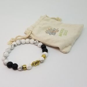 Mindful Souls Howlite and Lava Stone Diffuser Bracelet, OS
